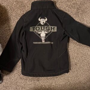 Tough Kids Black Softshell Jacket with Graphic Back